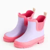 Lilac Colour Block Rubber Wellies 7 Infant