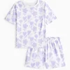 Lilac Floral Print Short Sleeve Pyjamas 1-2 years