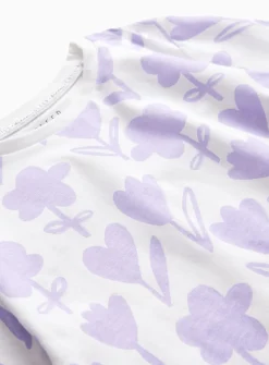 Lilac Floral Print Short Sleeve Pyjamas 1-2 years