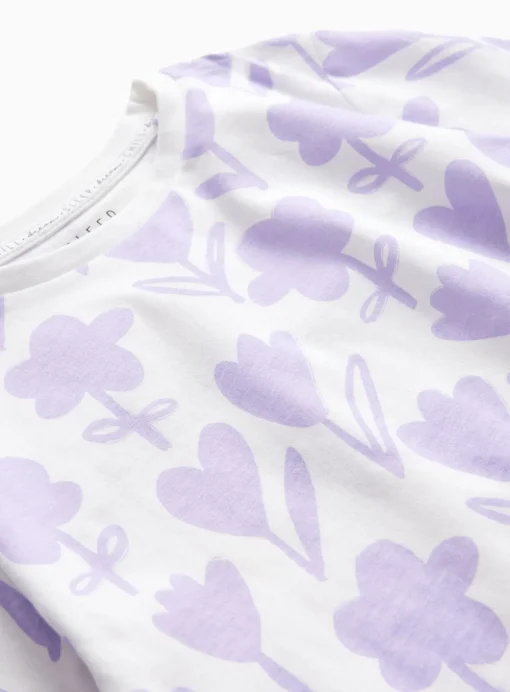 Lilac Floral Print Short Sleeve Pyjamas 1-2 years