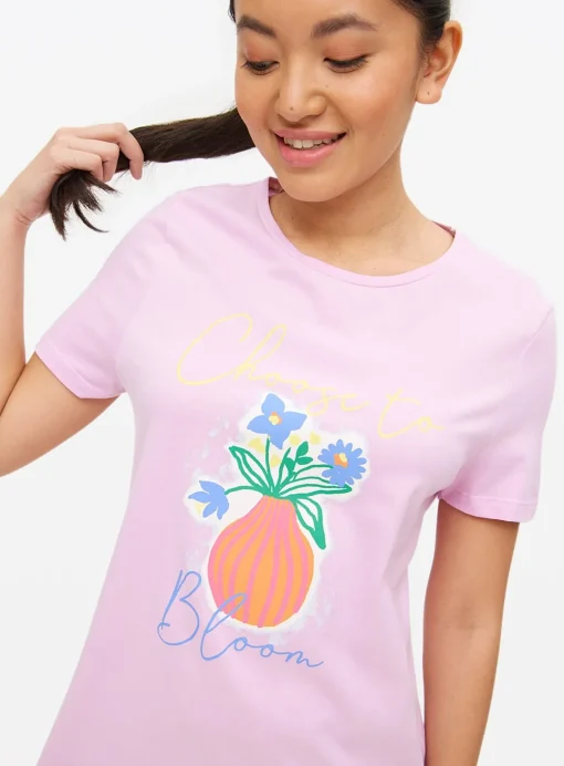 Lilac Flower Vase Printed Nightdress S