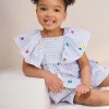 Lilac Gingham Embroidered Top & Shorts Set 6-7 years