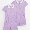 Lilac Gingham Play Suit 2 Pack 6 years