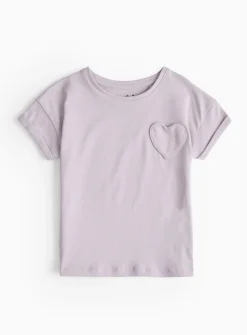 Lilac Heart Pocket T-Shirt 1-2 years