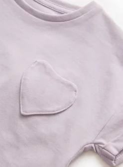 Lilac Heart Pocket T-Shirt 1-2 years