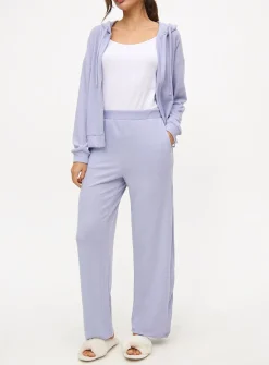 Lilac Knitted Wide Leg Co-ord Pyjama Bottoms L