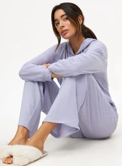 Lilac Knitted Wide Leg Co-ord Pyjama Bottoms L