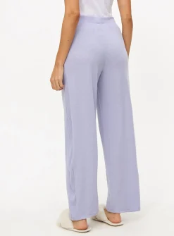 Lilac Knitted Wide Leg Co-ord Pyjama Bottoms L