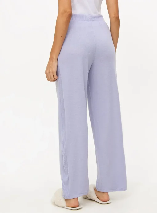 Lilac Knitted Wide Leg Co-ord Pyjama Bottoms L