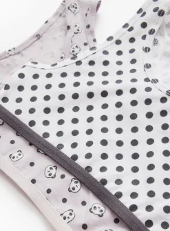 Lilac Panda Print Crop Tops 3 Pack 7-8 years