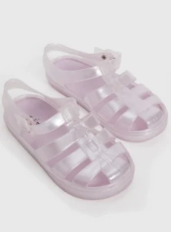 Lilac Pearlescent Jelly Sandals - 10 Infant