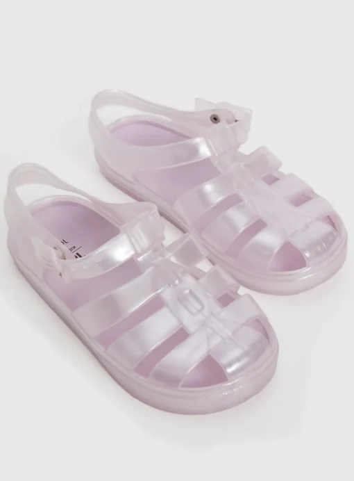 Lilac Pearlescent Jelly Sandals - 10 Infant