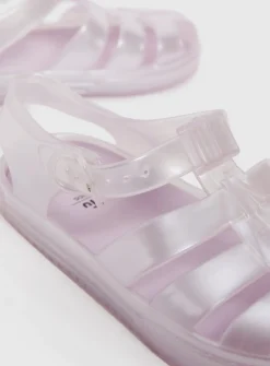 Lilac Pearlescent Jelly Sandals - 10 Infant