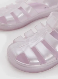 Lilac Pearlescent Jelly Sandals - 10 Infant