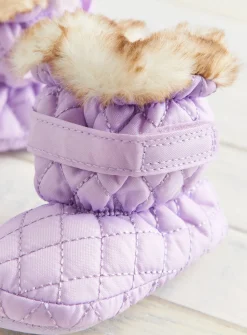 Lilac Quilted Snow Boots 6-9 months