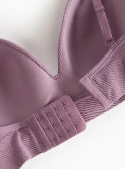 Lilac Ribbed Non-Wired Seamless Bra XL