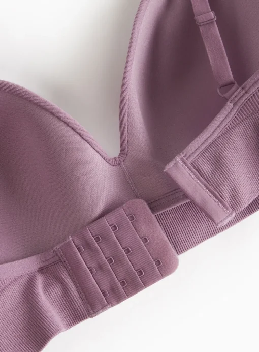 Lilac Ribbed Non-Wired Seamless Bra XL
