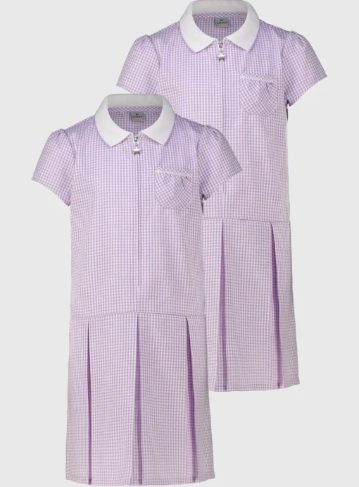 Lilac Sporty Gingham Dress 2 Pack 6 years
