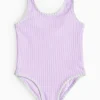 Lilac Stitch Textured Swimsuit 5 years