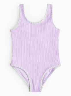 Lilac Stitch Textured Swimsuit 5 years