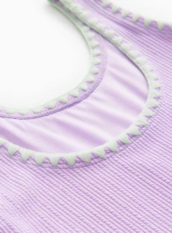 Lilac Stitch Textured Swimsuit 5 years