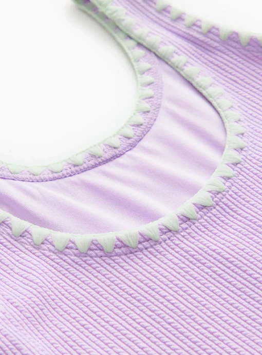 Lilac Stitch Textured Swimsuit 5 years
