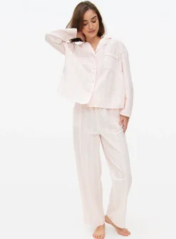 Lilac Stripe Seersucker Pyjama Shirt 18