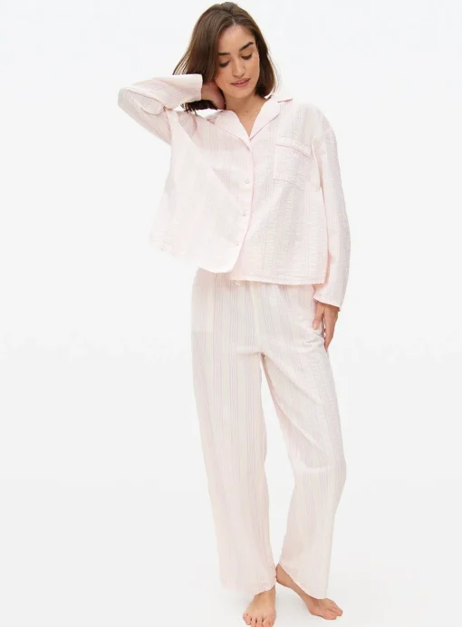 Lilac Stripe Seersucker Pyjama Shirt 18