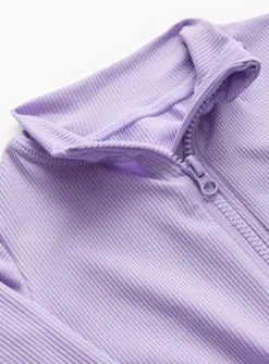 Lilac Textured Rash Vest & Swim Shorts Set 3-6 months