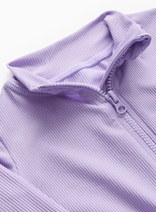 Lilac Textured Rash Vest & Swim Shorts Set 3-6 months