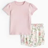 Lilac T-Shirt & Floral Shorts 9-12 months