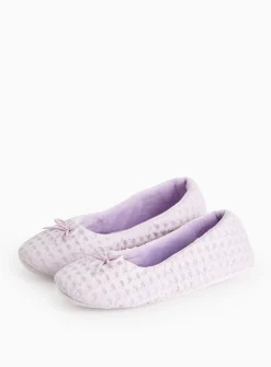 Lilac Waffle Ballerina Slippers 5