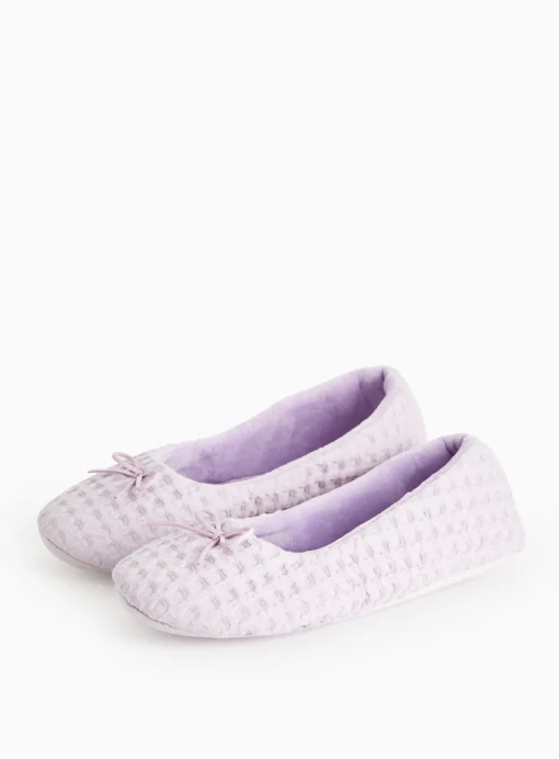 Lilac Waffle Ballerina Slippers 5