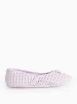 Lilac Waffle Ballerina Slippers 5