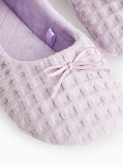 Lilac Waffle Ballerina Slippers 5