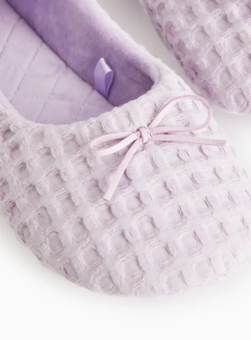 Lilac Waffle Ballerina Slippers 5