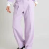 Lilac Wide Leg Coord Trousers - 8L