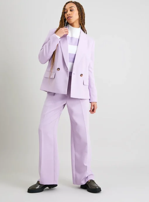 Lilac Wide Leg Coord Trousers - 8L