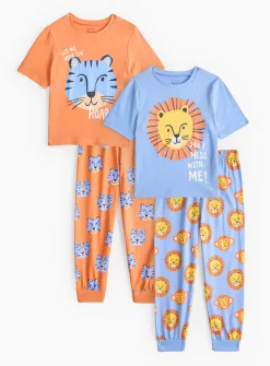 Lion & Tiger Printed Pyjamas 2 Pack 1-2 years