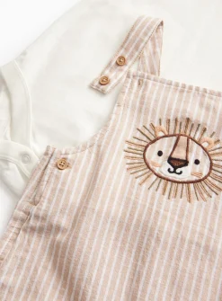 Lion Stripe Bib & Bodysuit Set 12-18 months
