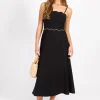 LITTLE MISTRESS Black Linen Midaxi Dress 8