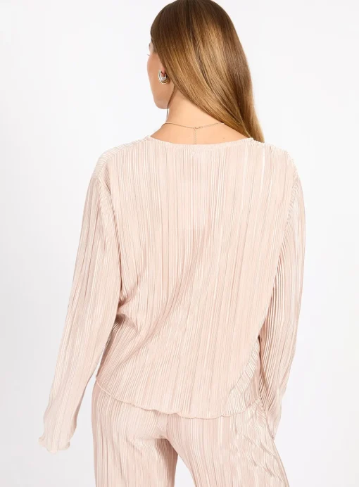 LITTLE MISTRESS Champagne Plisse Top XL