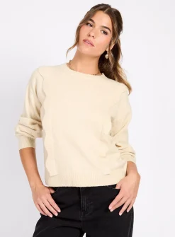 LITTLE MISTRESS Cream Knit Jumper L