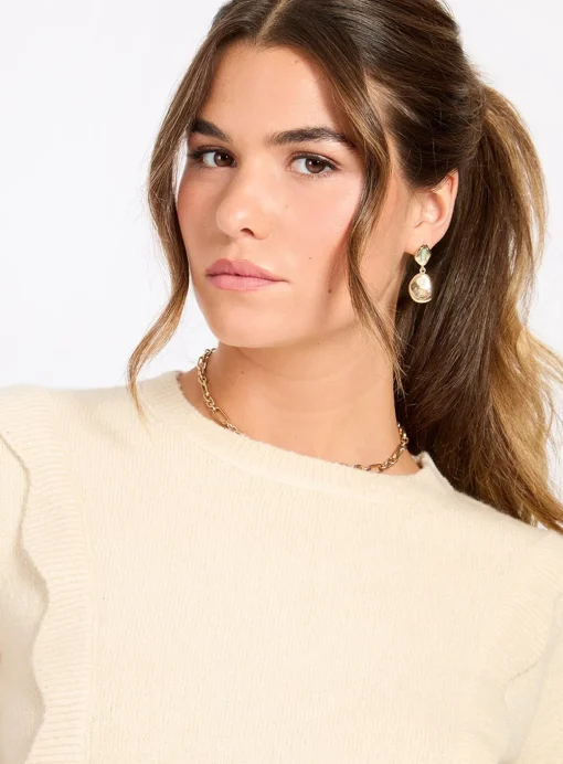 LITTLE MISTRESS Cream Knit Jumper L