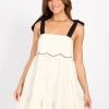 LITTLE MISTRESS Cream Linen Mini Dress 16