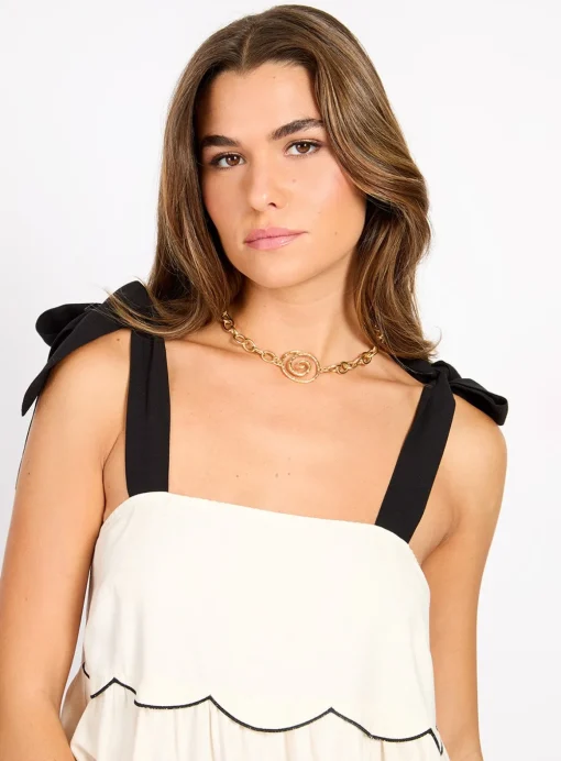 LITTLE MISTRESS Cream Linen Mini Dress 16