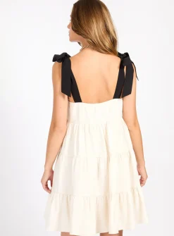 LITTLE MISTRESS Cream Linen Mini Dress 16