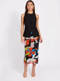 LITTLE MISTRESS Printed Mesh Midi Skirt 12