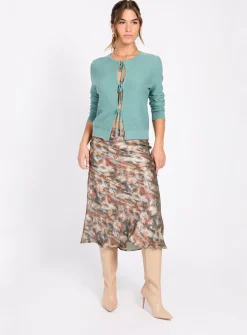 LITTLE MISTRESS Sage Blur Print Skirt 12