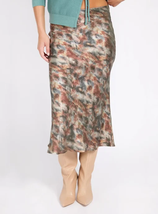 LITTLE MISTRESS Sage Blur Print Skirt 12